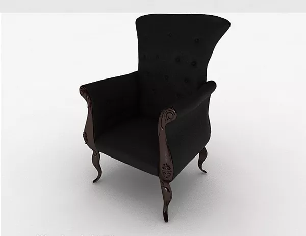 European-style Black Simple Single Sofa 3d model European-style Black Simple Single Sofa 3d model