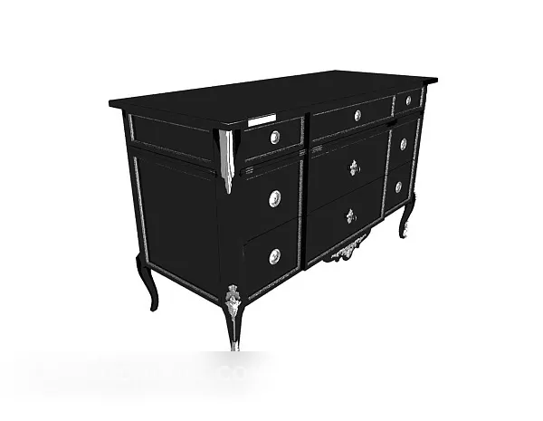 European-style Black Thin Edge Cabinet 3d model European-style Black Thin Edge Cabinet 3d model