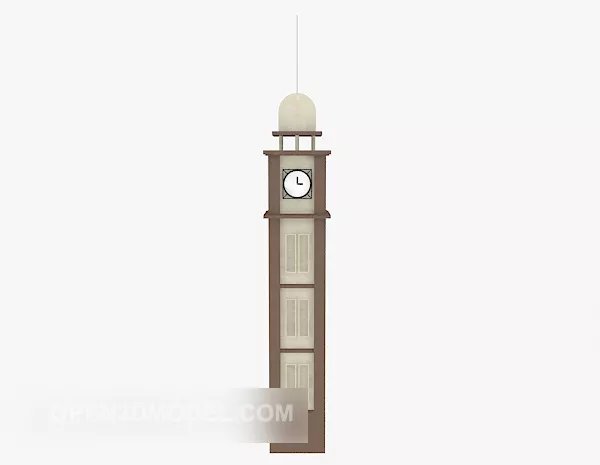 European Clock Tower Building 3d model European Clock Tower Building 3d model
