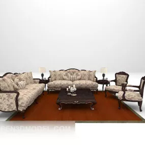 European Style Set Sofa Furniture 3d model
