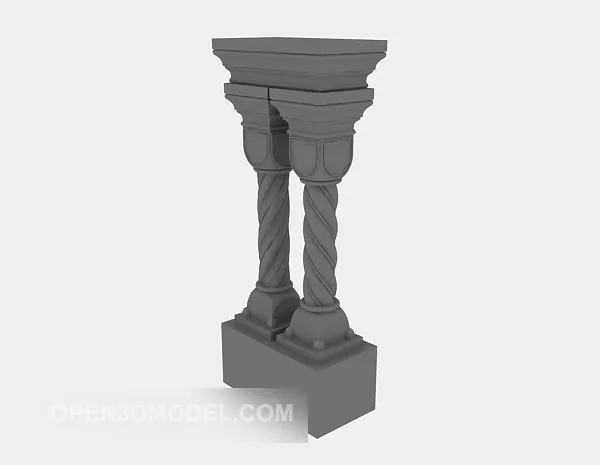 Old European Stone Pillar 3d model Old European Stone Pillar 3d model