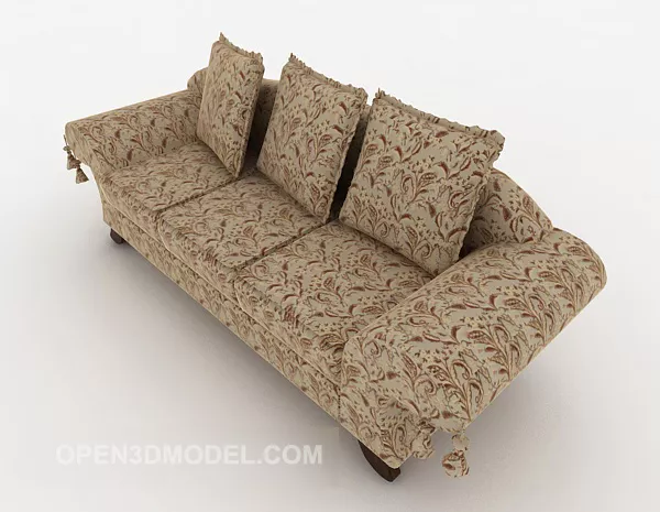European Style Crushed Flower Multier Sofa 3d model European Style Crushed Flower Multier Sofa 3d model