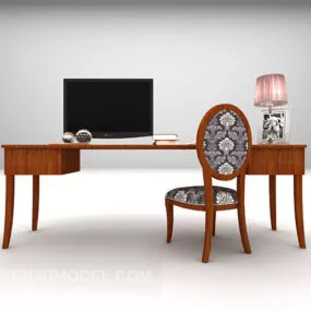European Style Desk Furniture 3d model