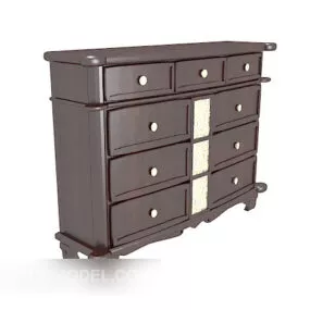 European Style Drawer Cabinet 3d model