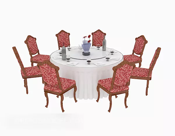 European Style Exquisite Dining Table Chair 3d model European Style Exquisite Dining Table Chair 3d model