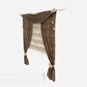 European Style Fabric Curtain 3d model