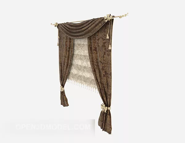 European Style Fabric Curtain 3d model European Style Fabric Curtain 3d model