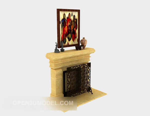 Simple Hanging Painting Modern Style 3d model