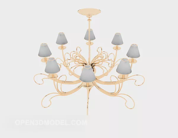 European Style Fresh Chandelier 3d model European Style Fresh Chandelier 3d model