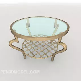 European Style Glass Round Coffee Table 3d model
