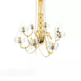 Luxury European Style Gold Chandelier 3d model