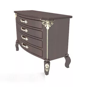 European Style Home Bedside Table 3d model