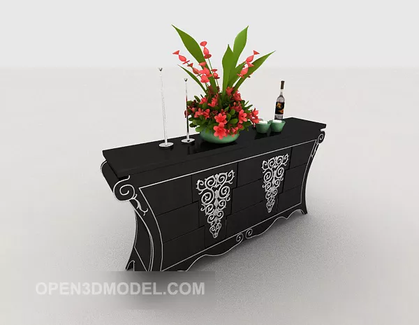 European-style Home Lace Cabinet 3d model European-style Home Lace Cabinet 3d model
