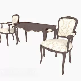 European Style Home Lounge Chair 3d model