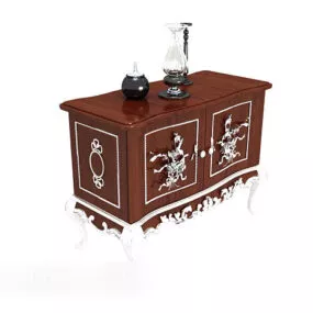 European Style Home Practical Side Cabinet 3d model