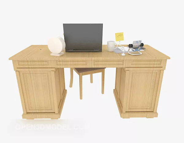 European-style Home Solid Wood Desk 3d model European-style Home Solid Wood Desk 3d model