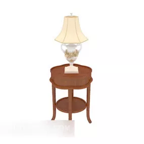 European Style Home Solid Wood Side Table 3d model