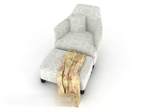 European-style Home Wood Pattern Single Sofa 3d model European-style Home Wood Pattern Single Sofa 3d model