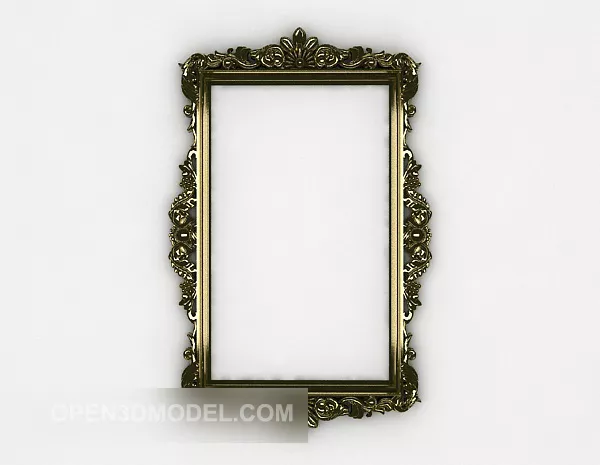 Rectangle Mirror Wood Frame 3d model