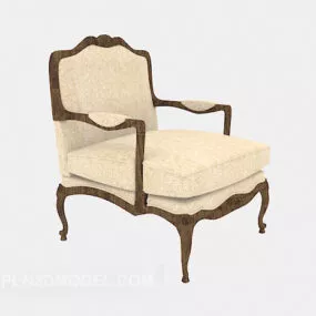 European Style Luxury Single Sofa 3d model