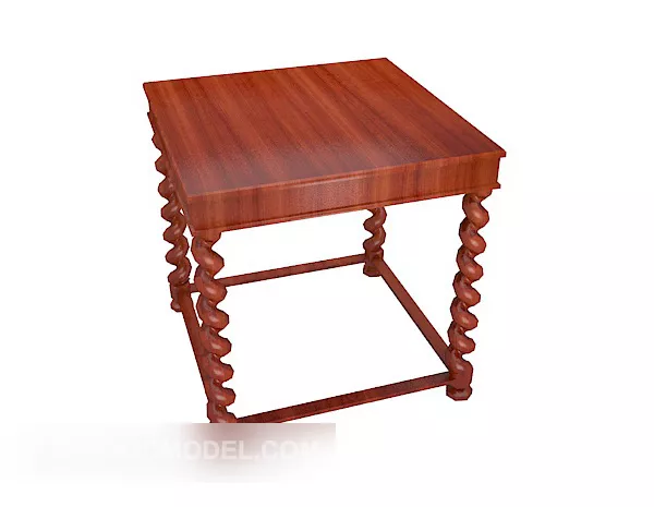 European Style Mahogany Side Table 3d model European Style Mahogany Side Table 3d model