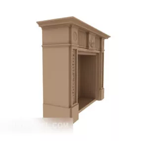 European Style Minimalist Fireplace 3d model