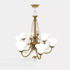 European-style Minimalist Home Chandelier 3d model