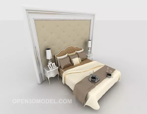 European Style Minimalist Home Double Bed 3d model European Style Minimalist Home Double Bed 3d model