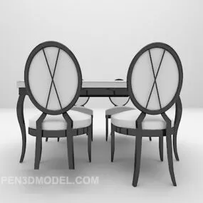 European Elegant Minimalist Table Chair 3d model