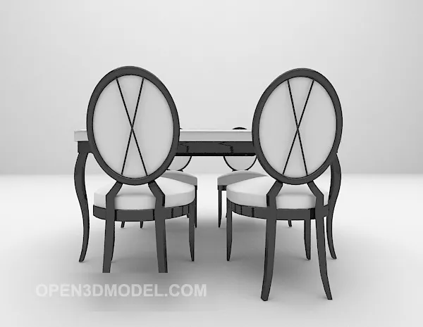 European Elegant Minimalist Table Chair 3d model European Elegant Minimalist Table Chair 3d model
