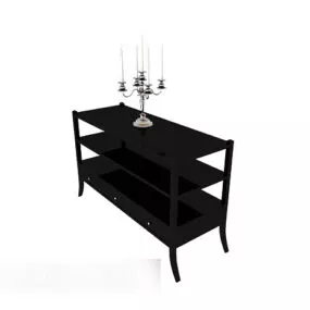 European Vintage Solid Wood Table 3d model