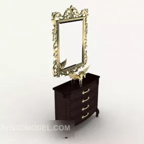 European-style Retro Entrance Hall Cabinet 3d model