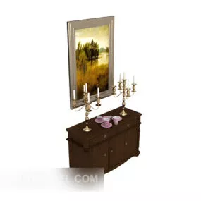 European-style Retro Hall Cabinet 3d model