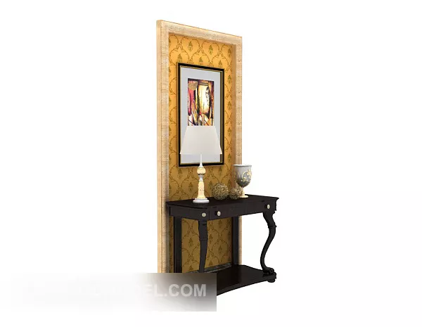 European Style Side Table, Background Wall 3d model European Style Side Table, Background Wall 3d model