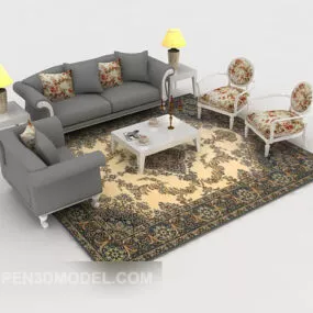 European Style Simple Sofa Sets 3d model