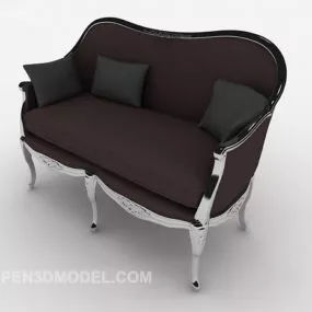 European Style Simple Double Sofa 3d model
