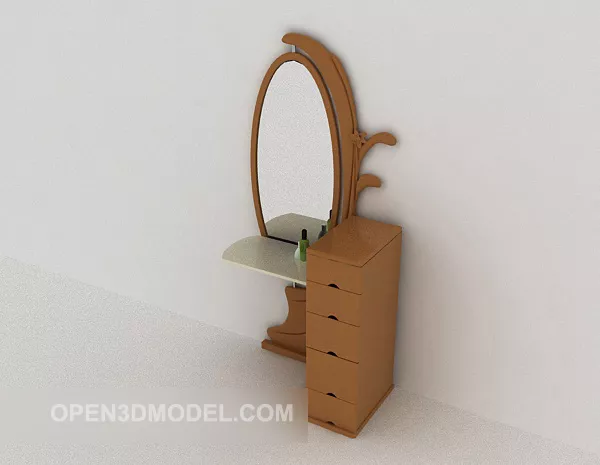 Rectangular Mirror With Lamp Inside 3d model