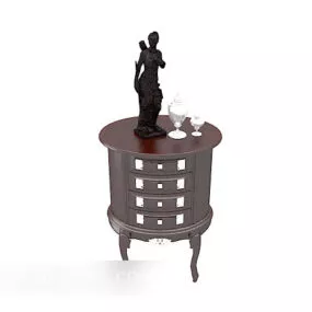 European Vintage Style Sofa Side Table 3d model