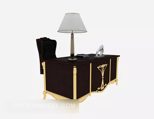 European-style Solid Wood Desk 3d model European-style Solid Wood Desk 3d model