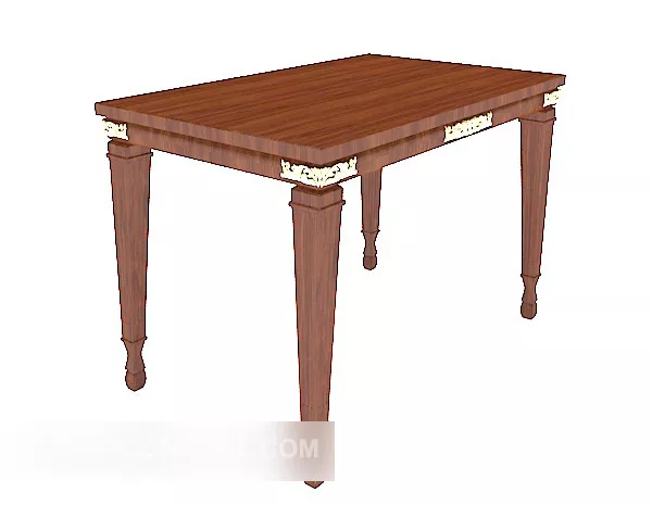 European Vintage Style Solid Wood Dining Table 3d model European Vintage Style Solid Wood Dining Table 3d model