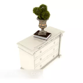 European-style Solid Wood Home Hall Cabinet 3d model