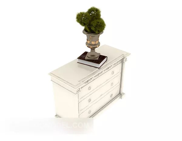 European-style Solid Wood Home Hall Cabinet 3d model European-style Solid Wood Home Hall Cabinet 3d model