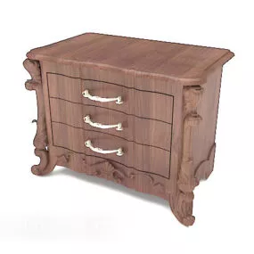 European Style Solid Wood Locker 3d model
