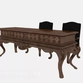 European Office Reception Chairs Table 3d model