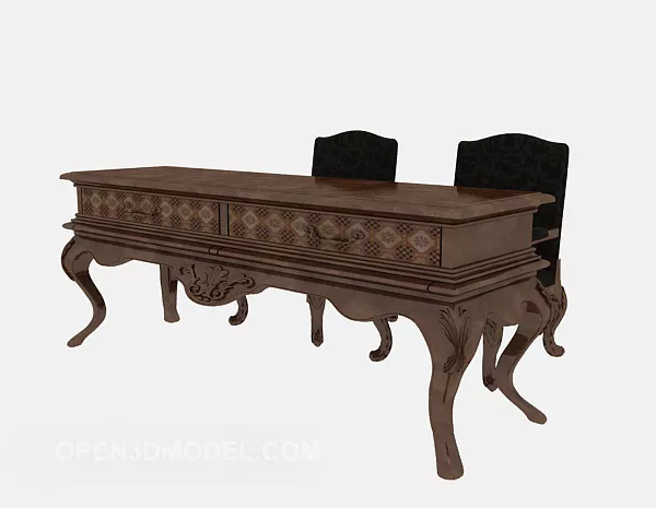 Office Reception Desk Glass Top 3d model