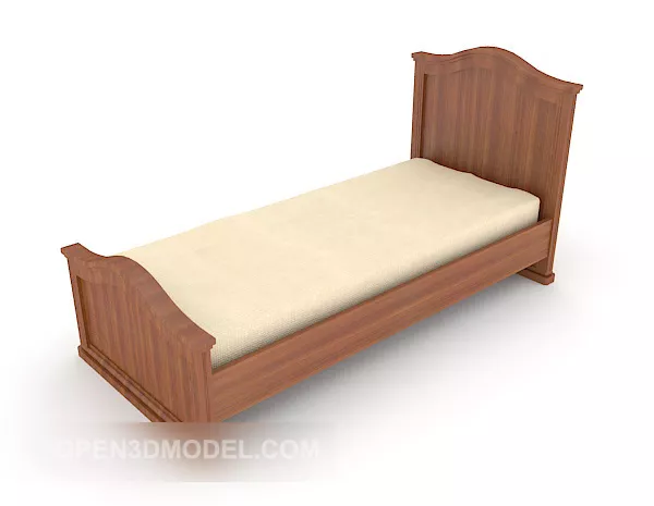 European Style Solid Wood Single Bed 3d model European Style Solid Wood Single Bed 3d model