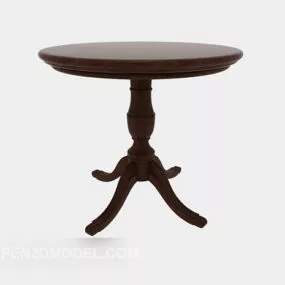 European Style Solid Wood Table 3d model