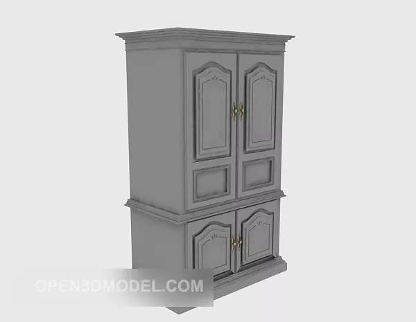 European Style Wardrobe Grey Color 3d model European Style Wardrobe Grey Color 3d model