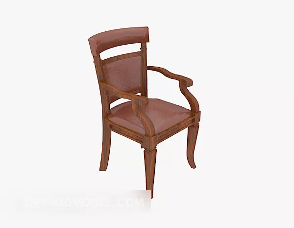 European Style Red Wooden Chair 3d model European Style Red Wooden Chair 3d model