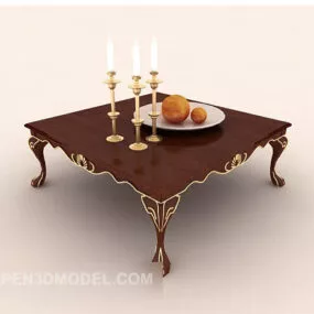 European Style Wooden Coffee Table 3d model